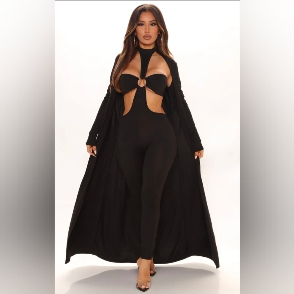 Fashion Nova Black Cut-Out Jumpsuit